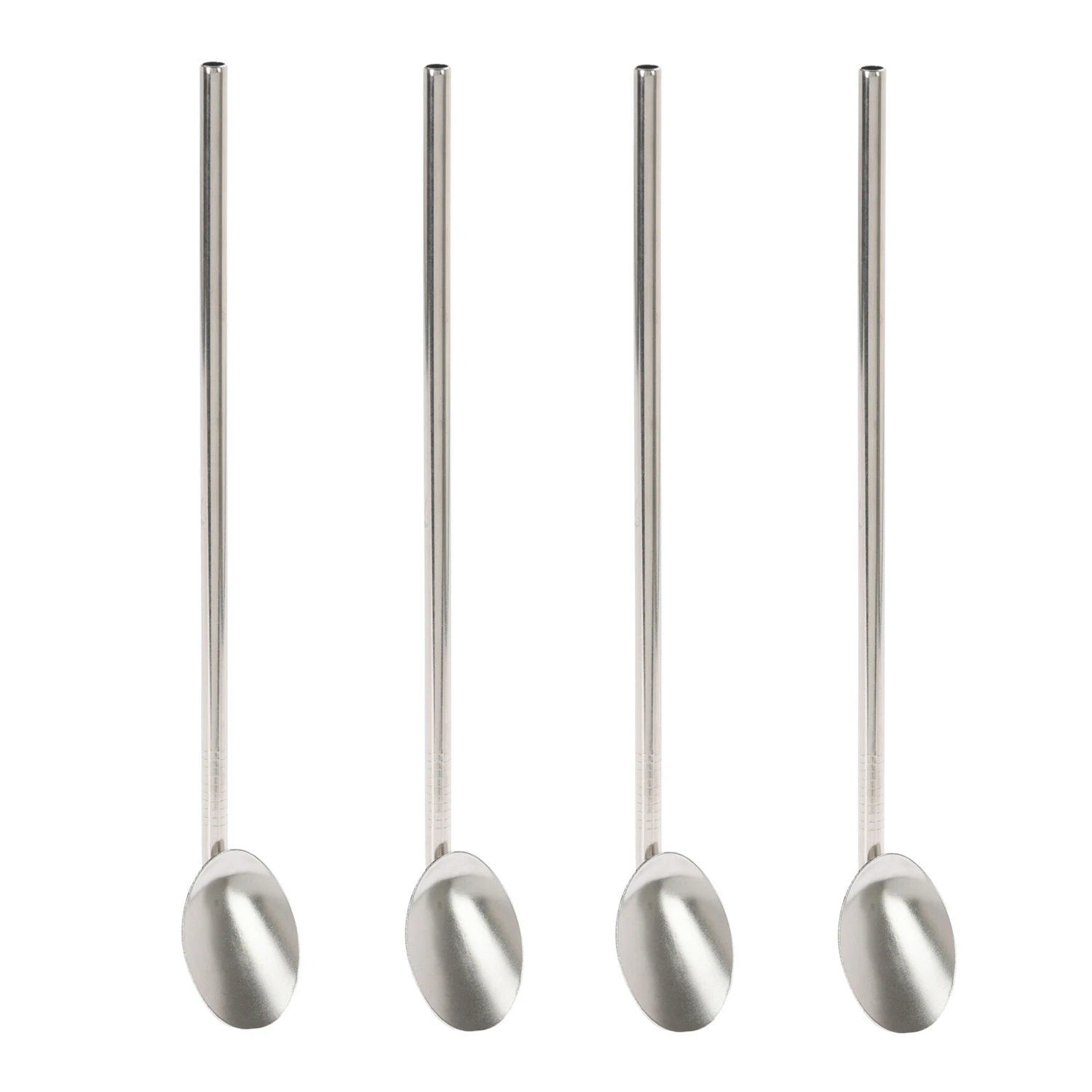 Excellent Houseware RVS Rietjes Met Lepel 4 Stuks + Schoonmaakborstel 4 Excellent Houseware RVS Rietjes Met Lepel 4 Stuks + Schoonmaakborstel - Afbeelding 2