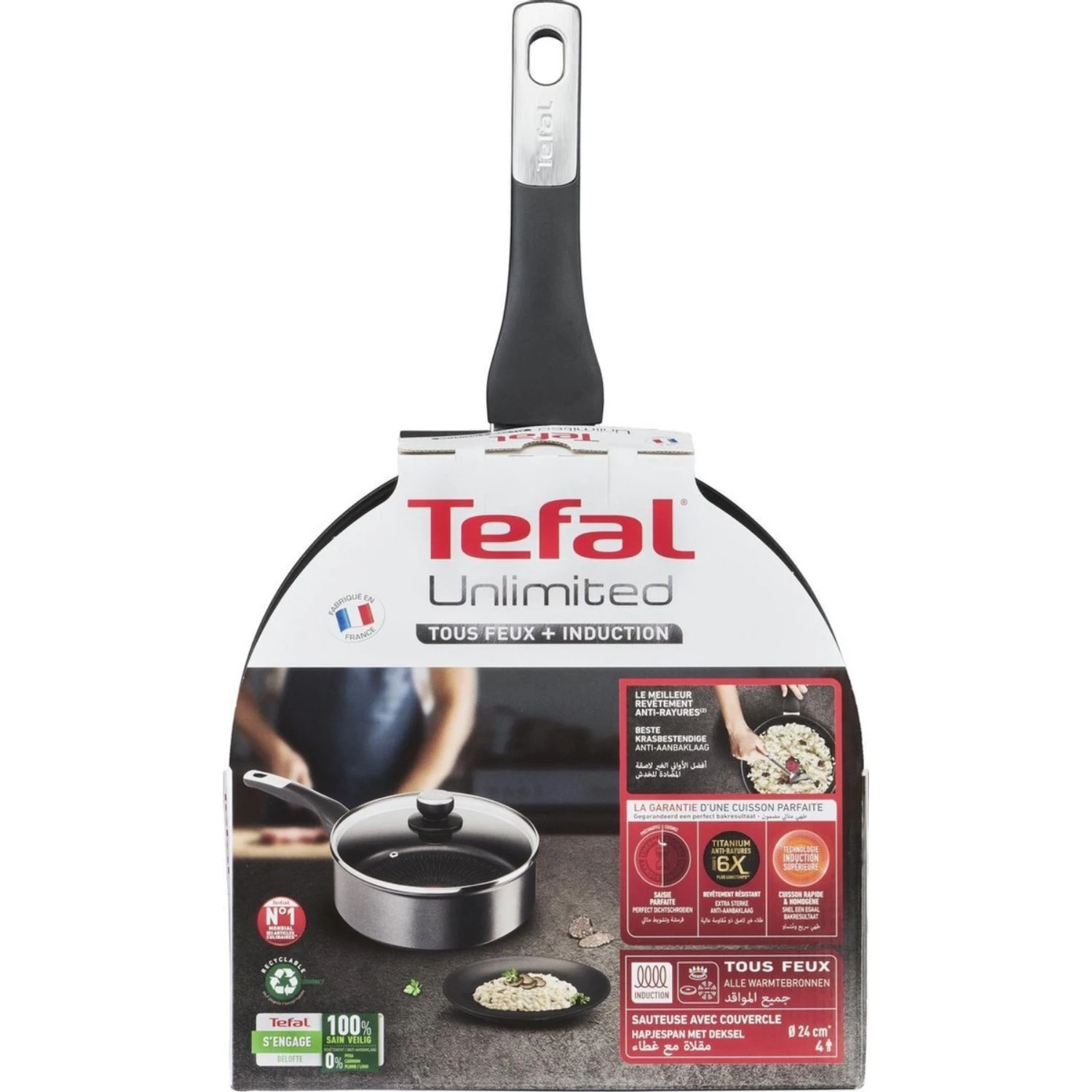 Tefal Unlimited Hapjespan 24 Cm + Deksel 4 Tefal Unlimited Hapjespan 24 Cm + Deksel - Afbeelding 2