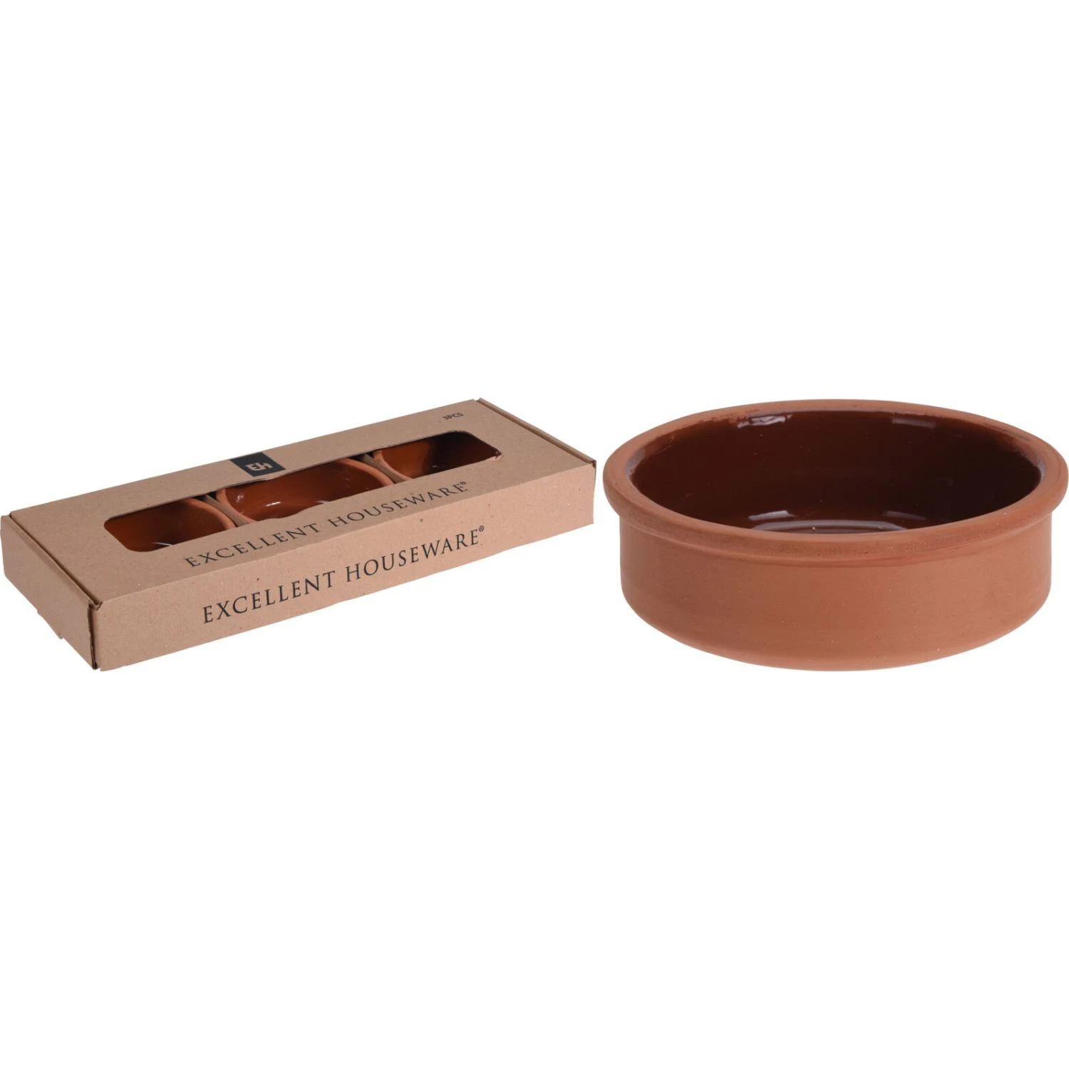 Excellent Houseware Tapasschalen Terracotta3 Stuks 5 Excellent Houseware Tapasschalen Terracotta3 Stuks - Afbeelding 3