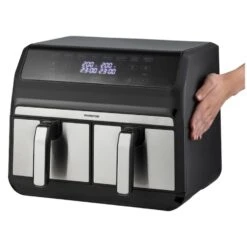 Inventum Hetelucht Friteuse Dubbel 2x 4 L Rvs/ Zwart 1700W -Tefal Winkel 210 4299 3 1
